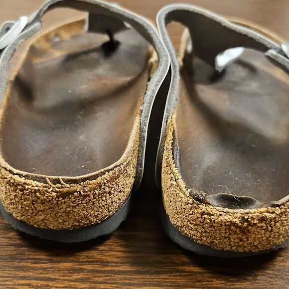 Birkenstock Gizeh Sandals Silver Leather Size 35 - Picture 3 of 6